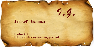 Inhof Gemma névjegykártya